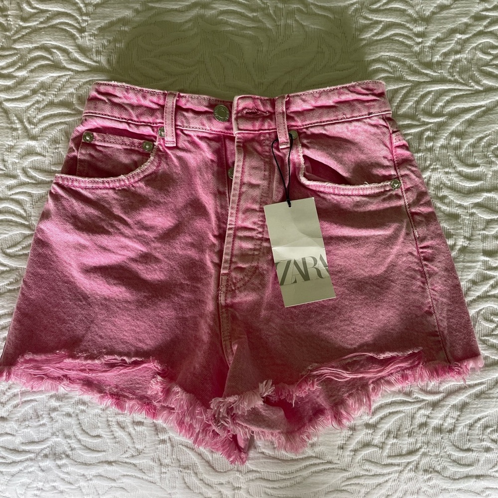 Brand New Pink Zara Jean Shorts